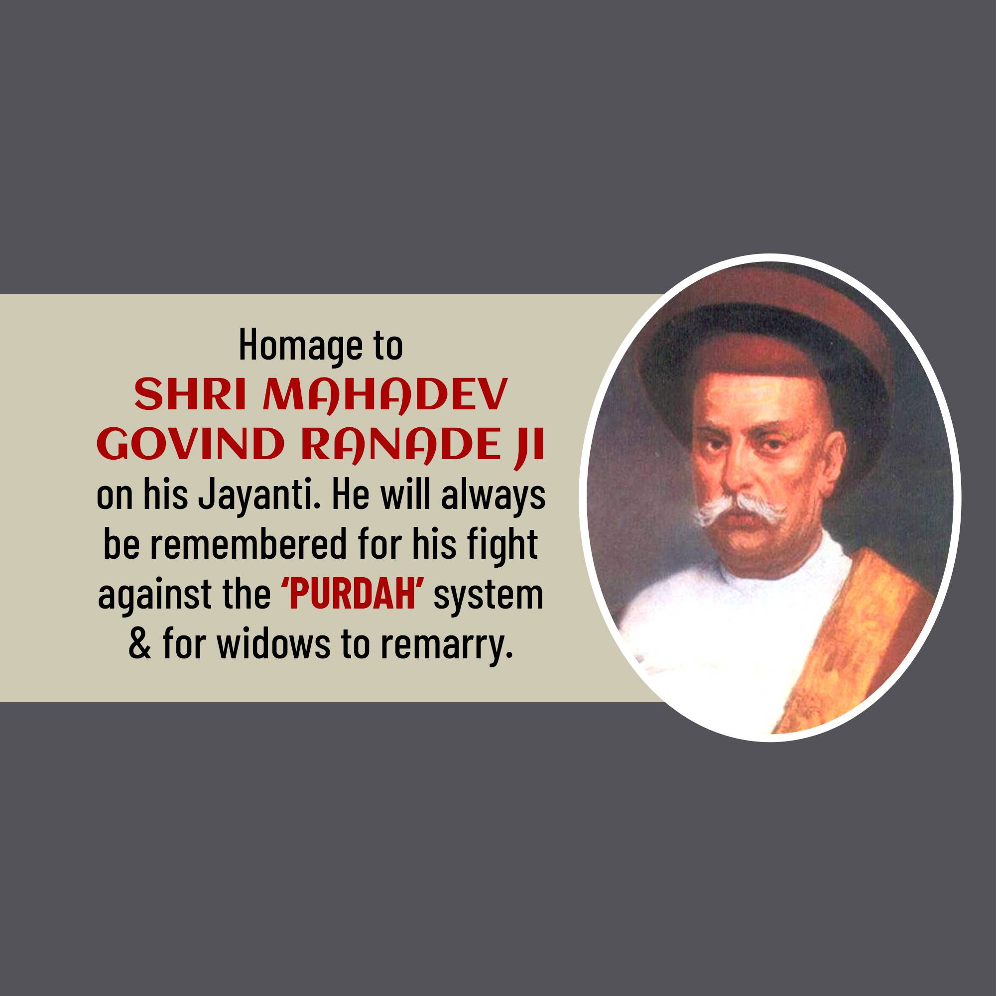 Mahadev Govind Ranade Jayanti