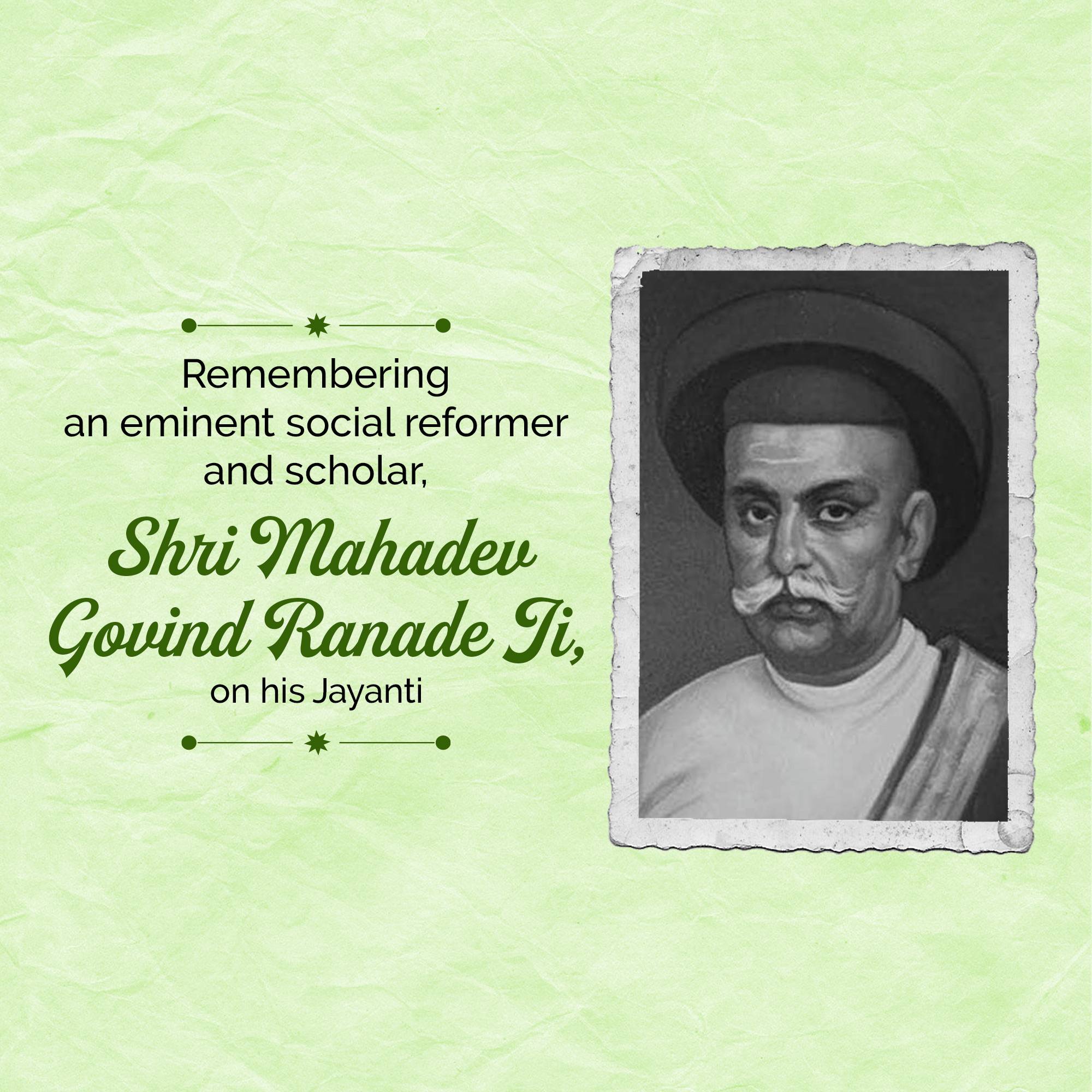 Mahadev Govind Ranade Jayanti