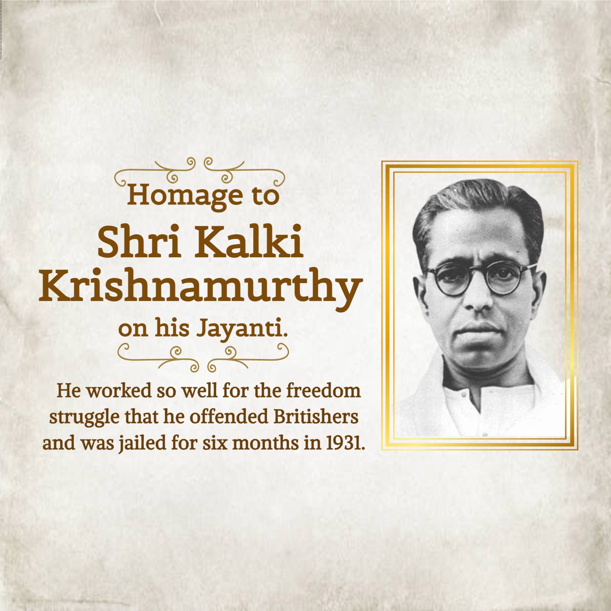 Kalki Krishnamurthy Jayanti