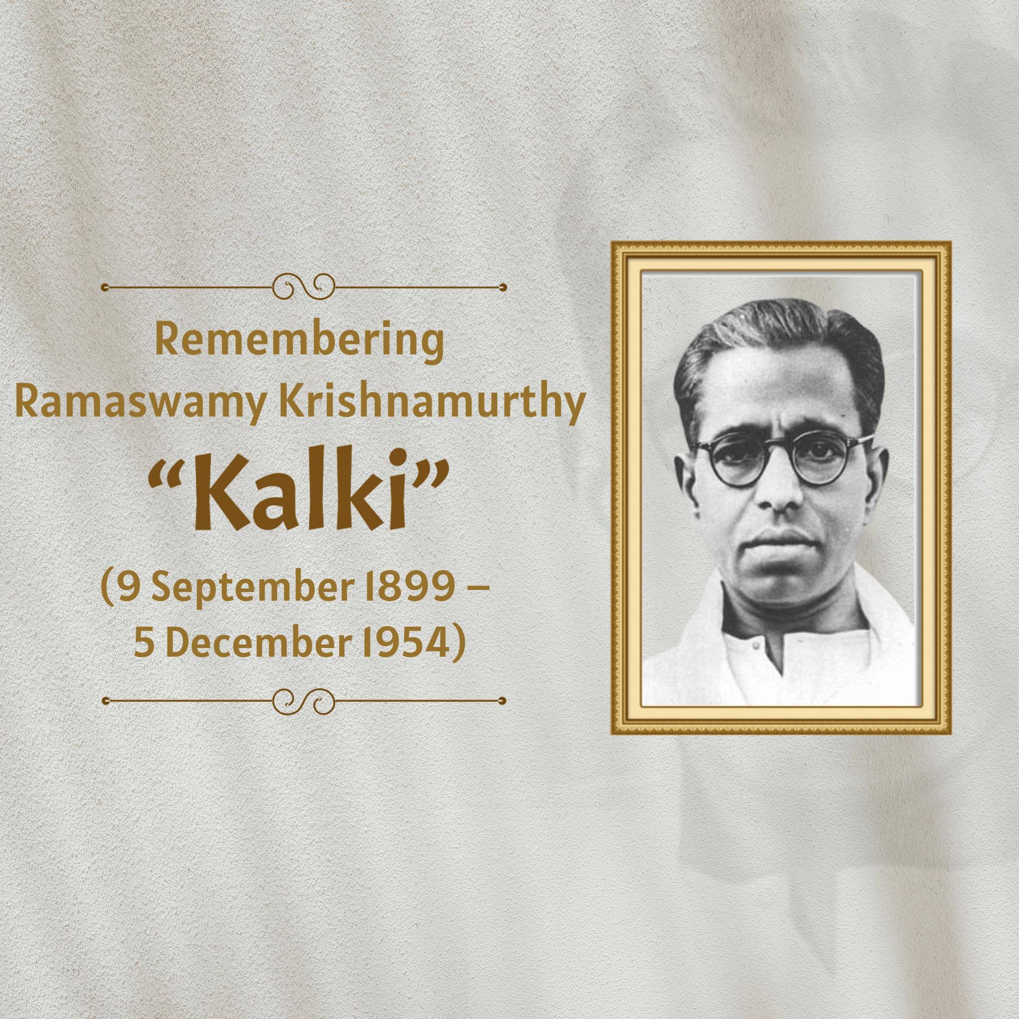 Kalki Krishnamurthy Jayanti