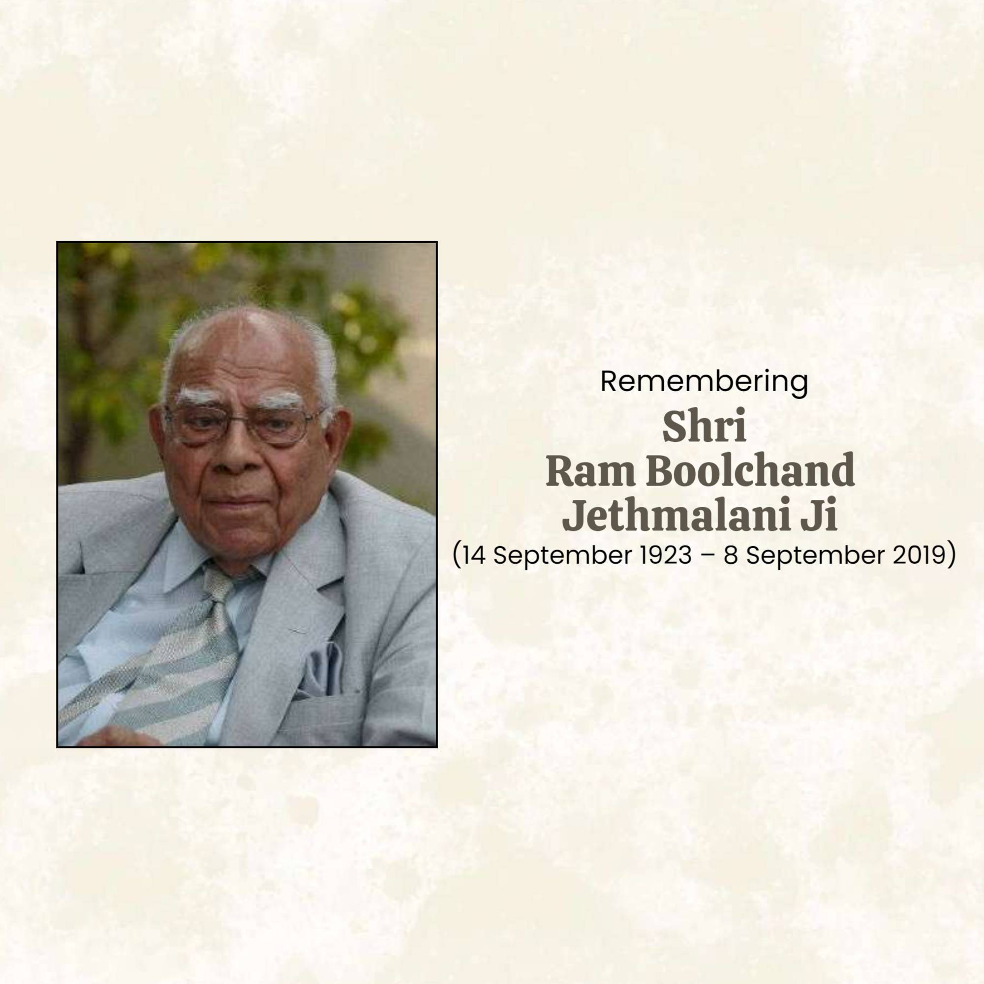 Ram Jethmalani Jayanti