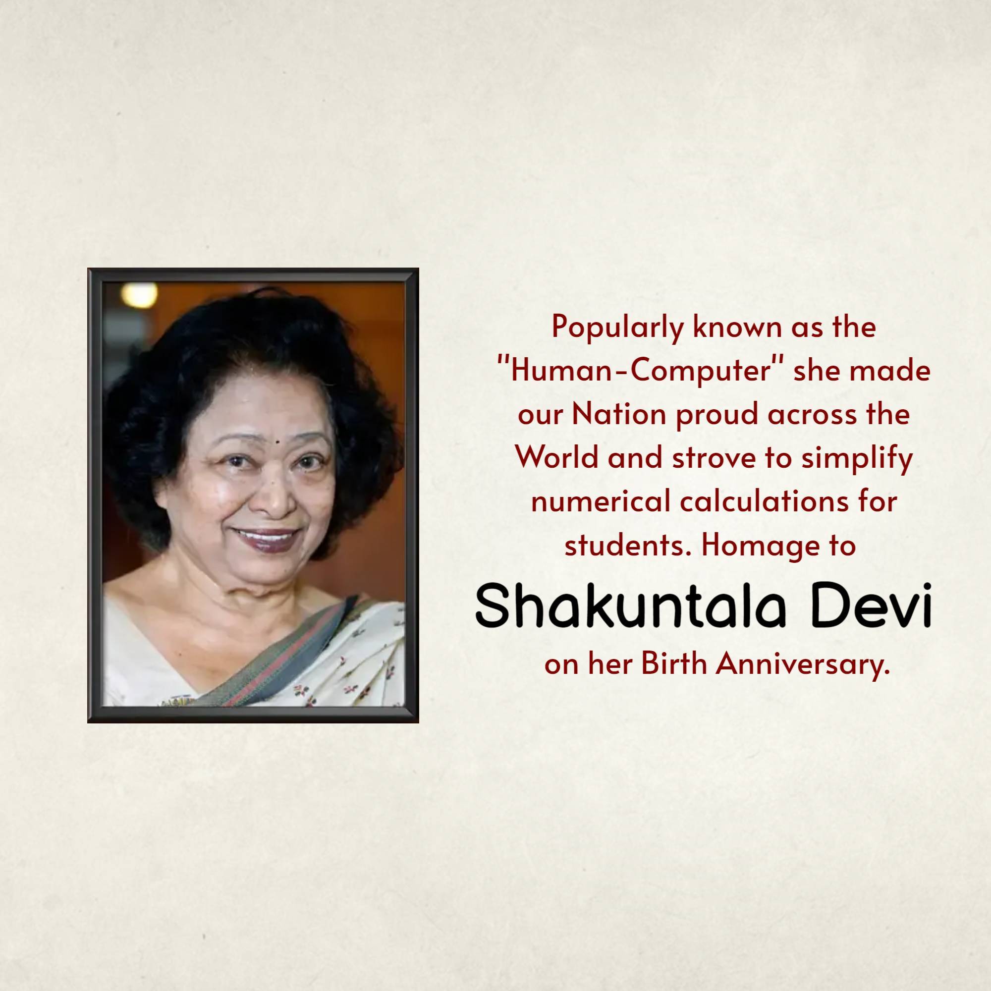 Shakuntala Devi Jayanti