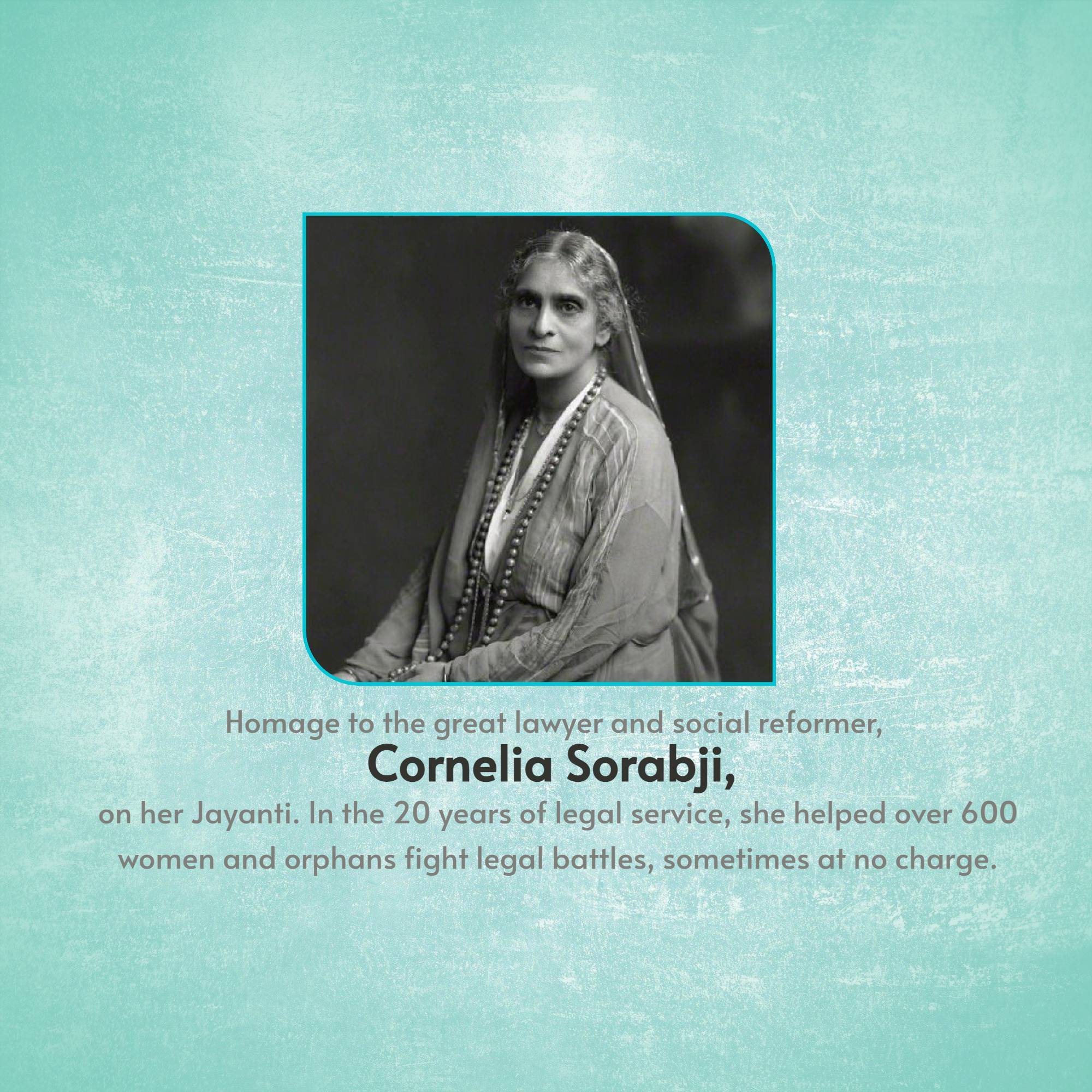 Cornelia Sorabji Jayanti