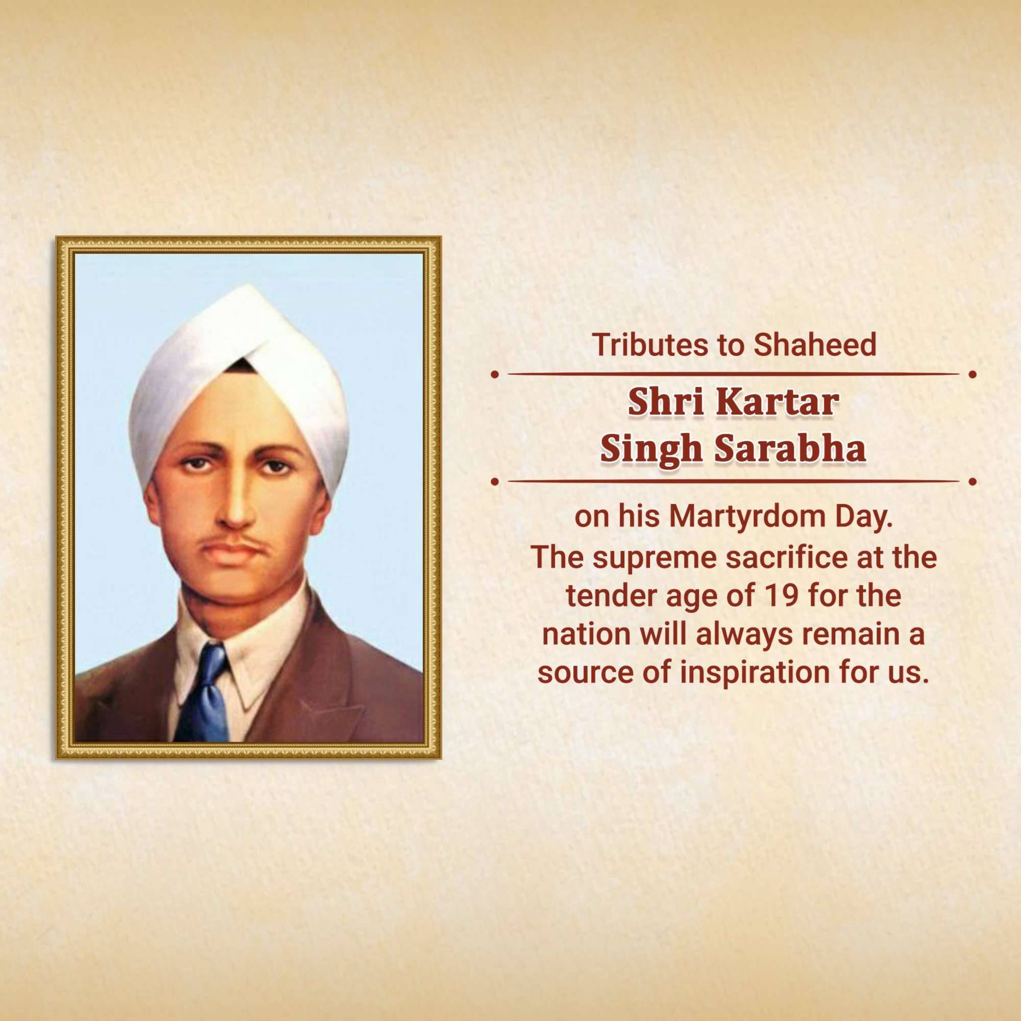Kartar Singh Sarabha  Martyrdom Day