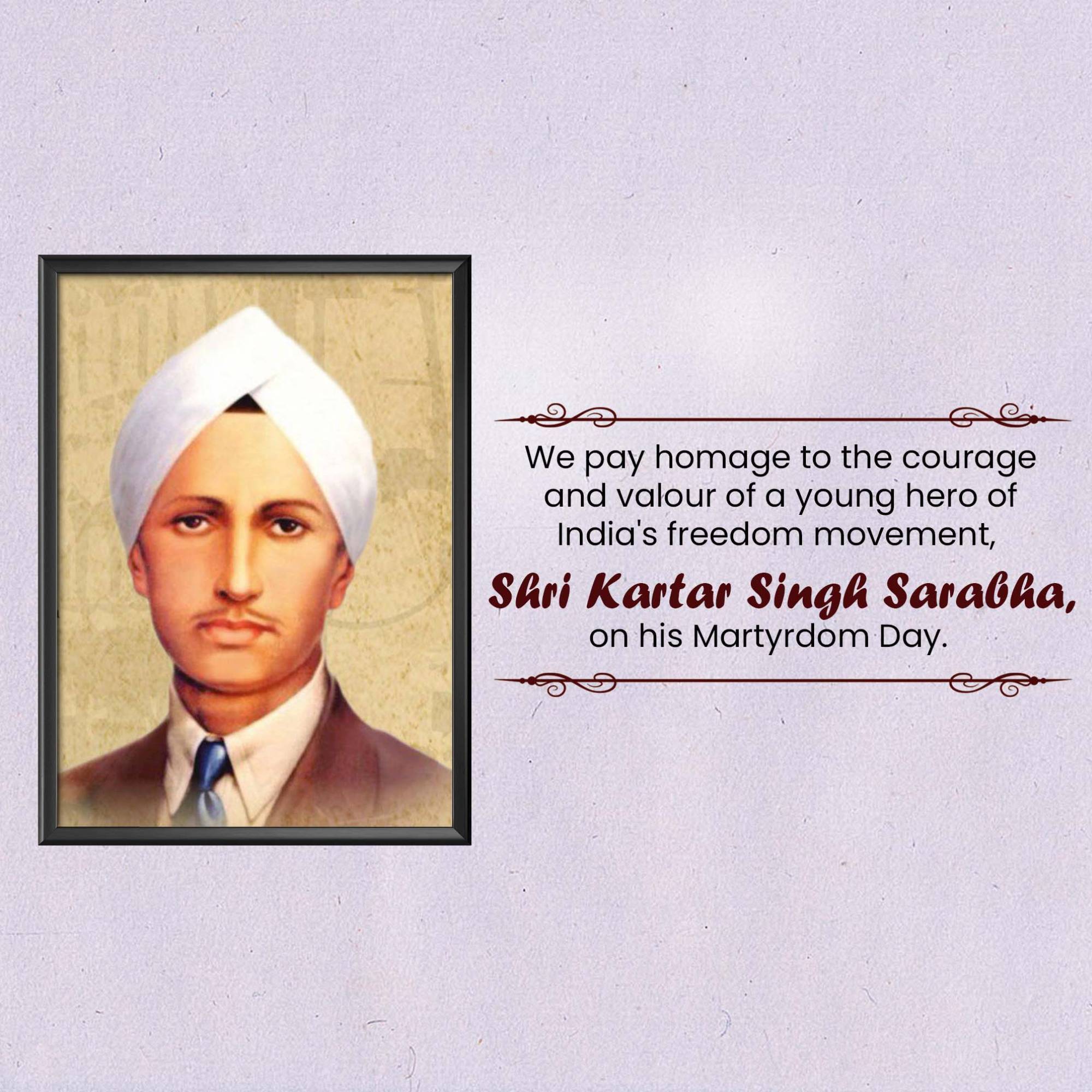 Kartar Singh Sarabha  Martyrdom Day