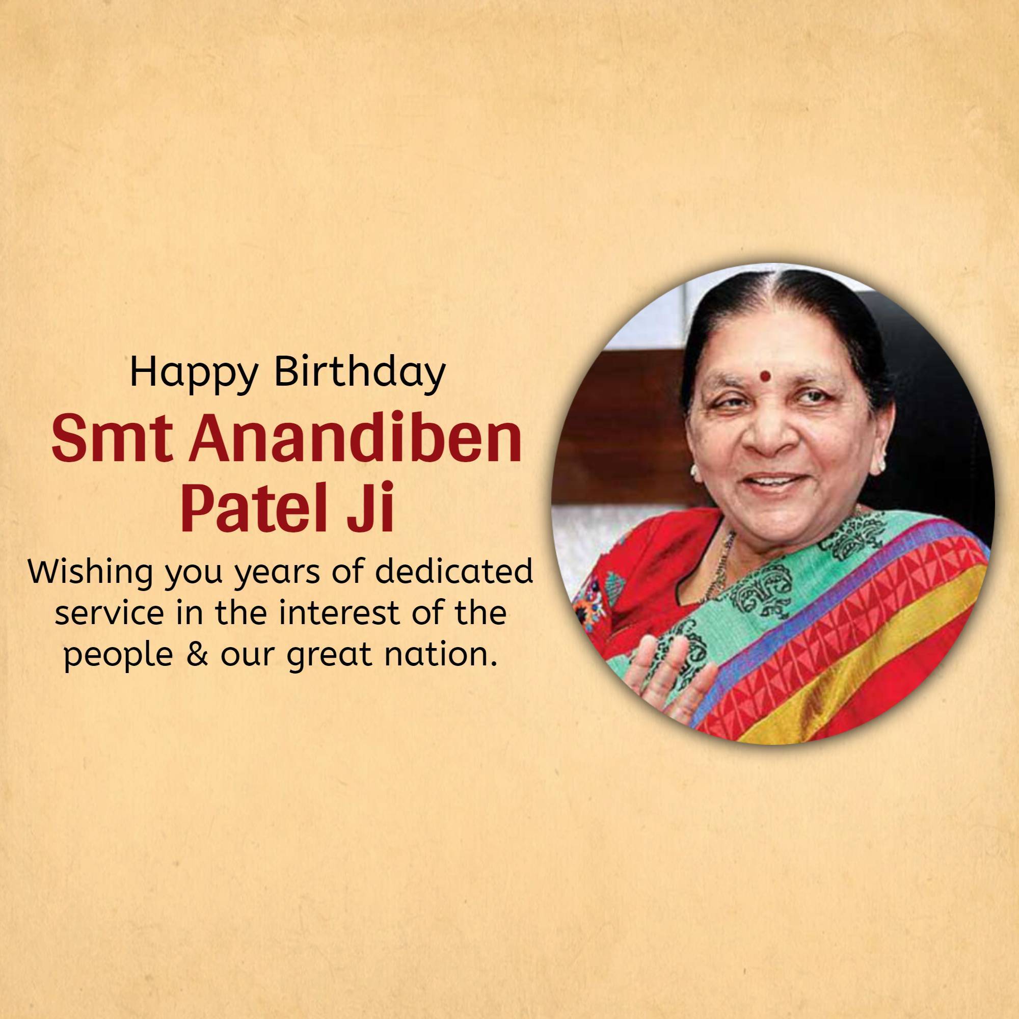 Anandiben Patel Birthday