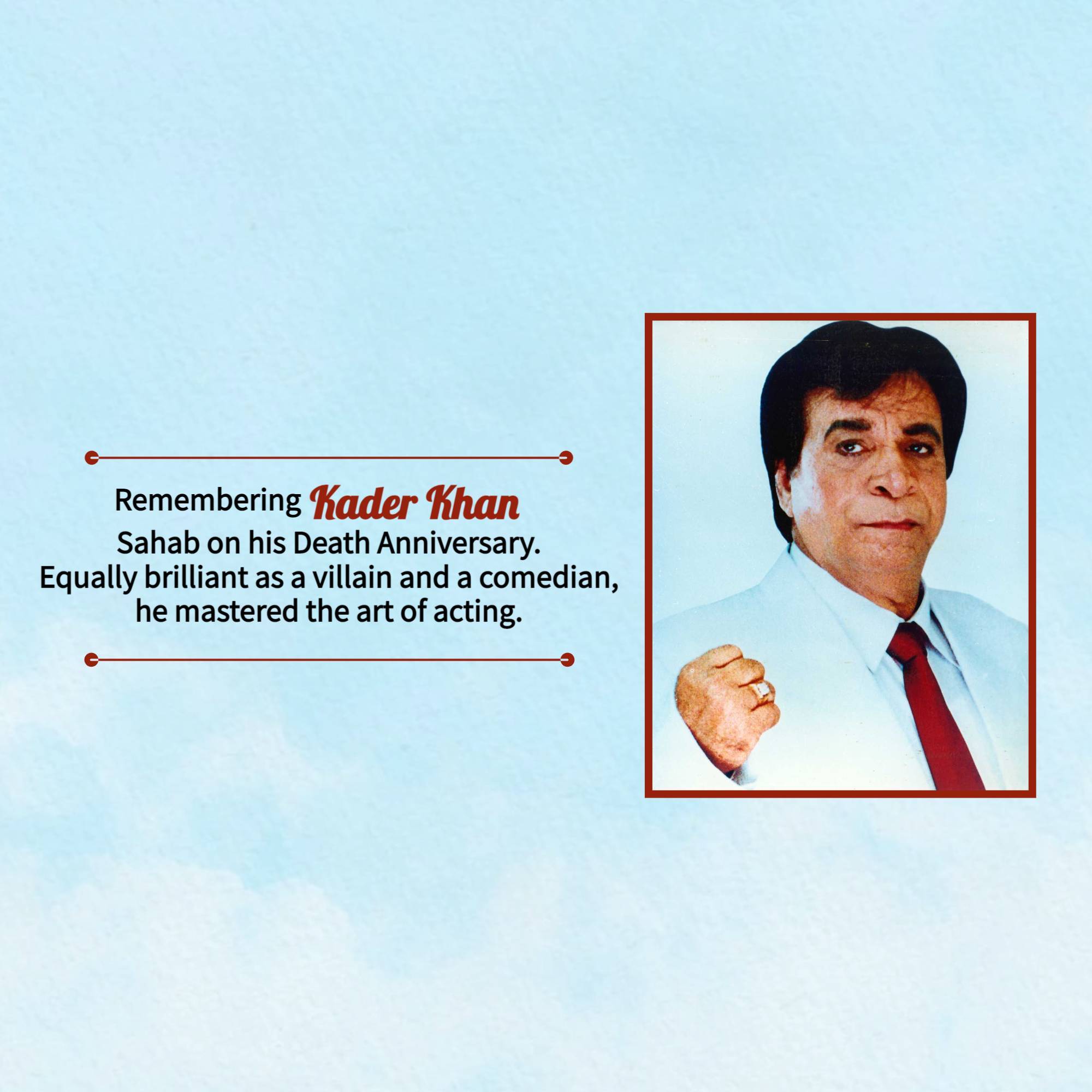 Kader Khan Death Anniversary