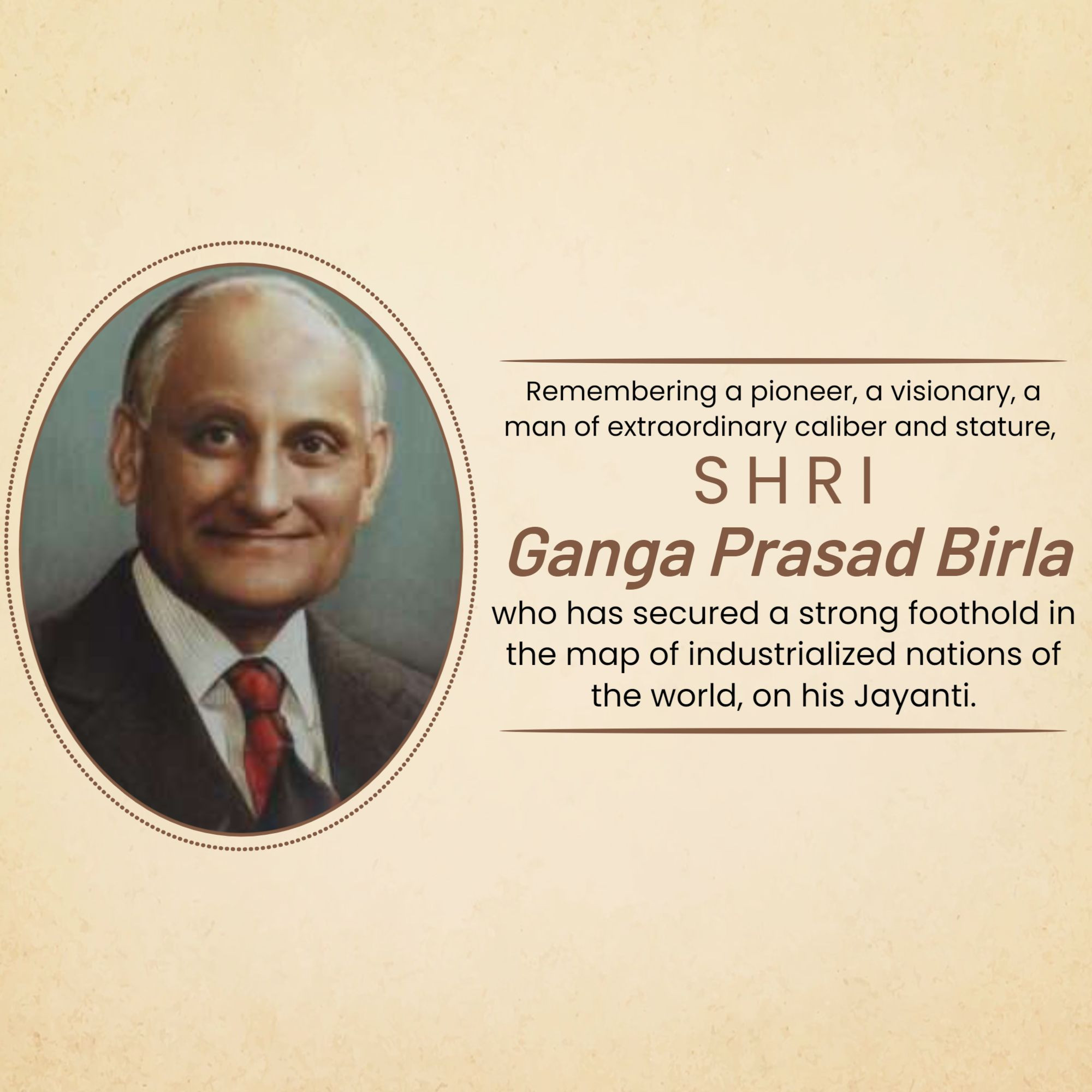 Ganga Prasad Birla Ji Jayanti