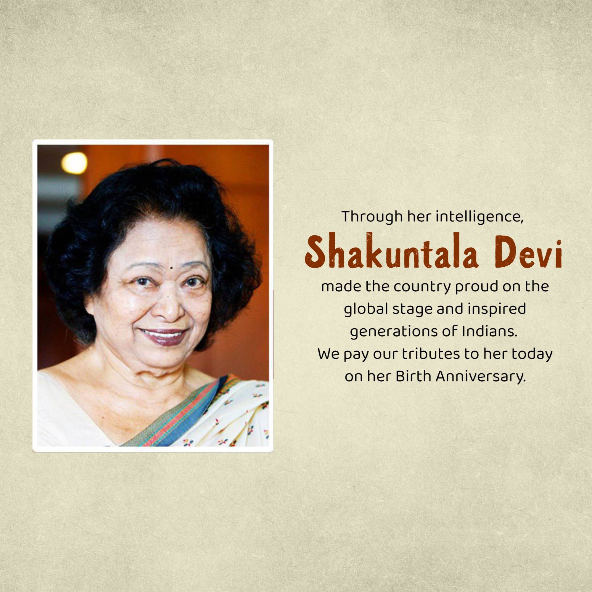 Shakuntala Devi Jayanti