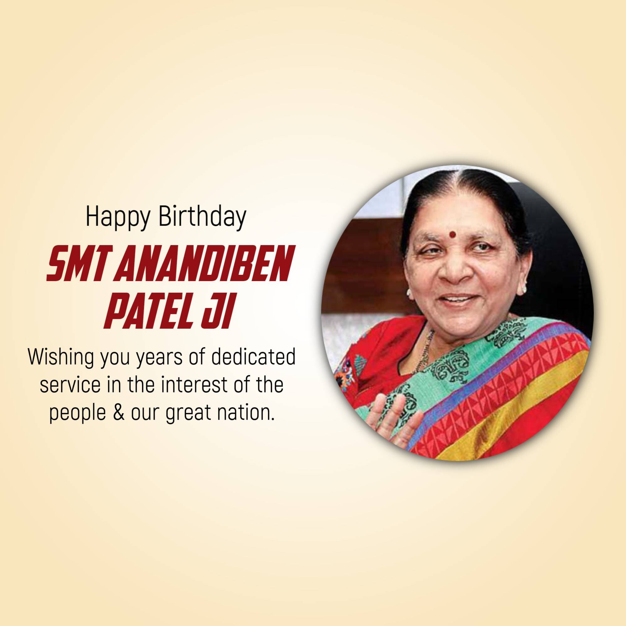 Anandiben Patel Birthday