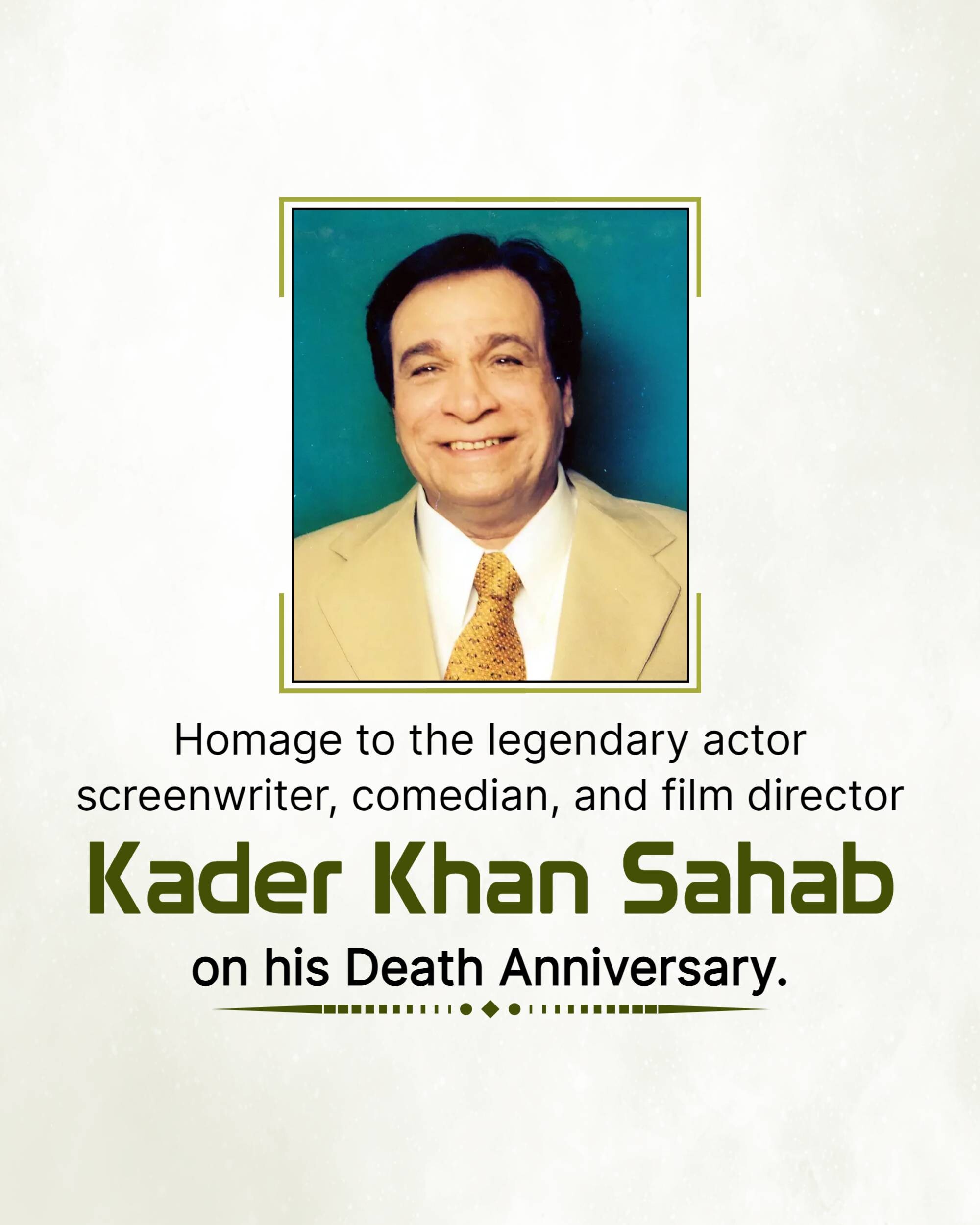 Kader Khan Death Anniversary