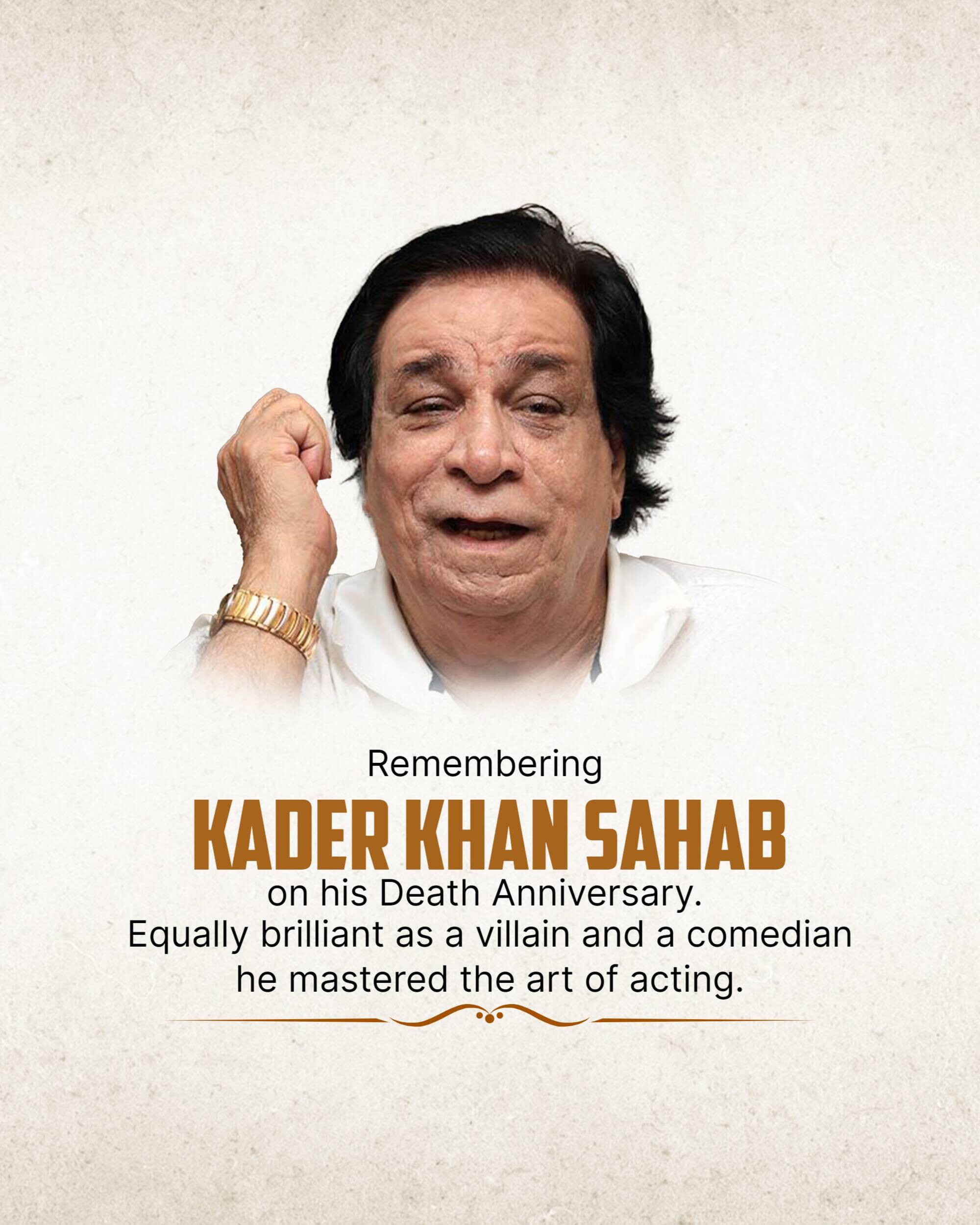 Kader Khan Death Anniversary