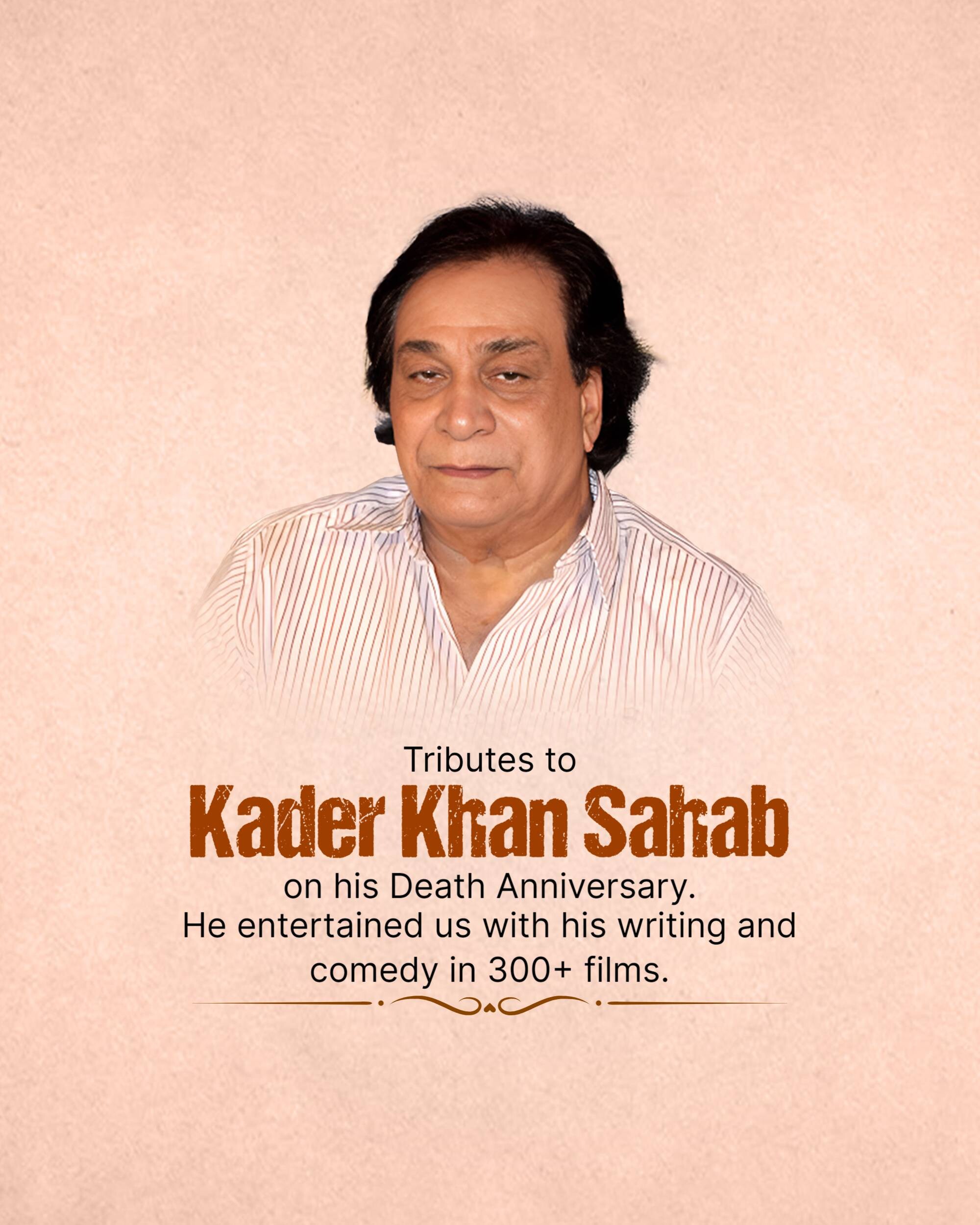Kader Khan Death Anniversary