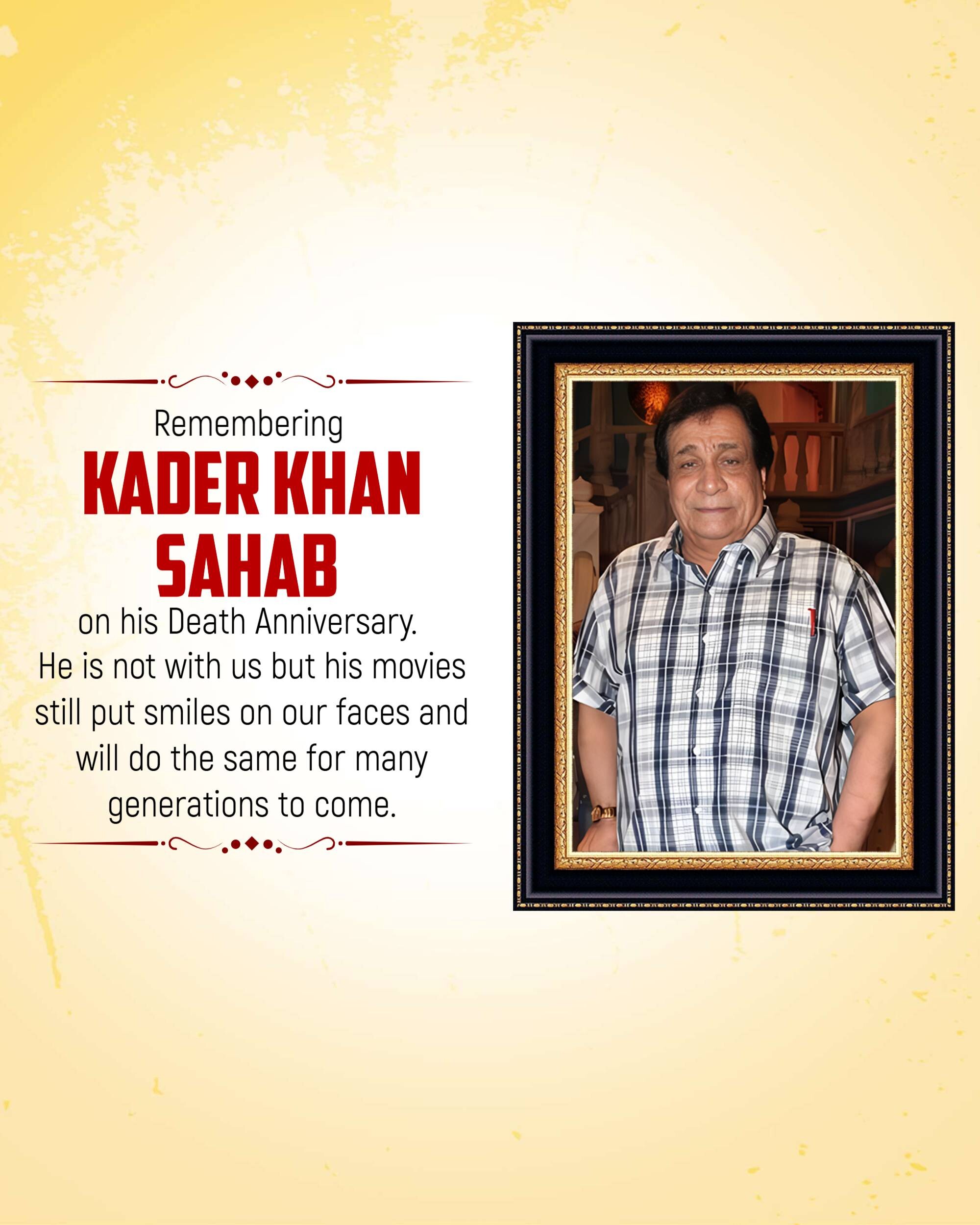 Kader Khan Death Anniversary