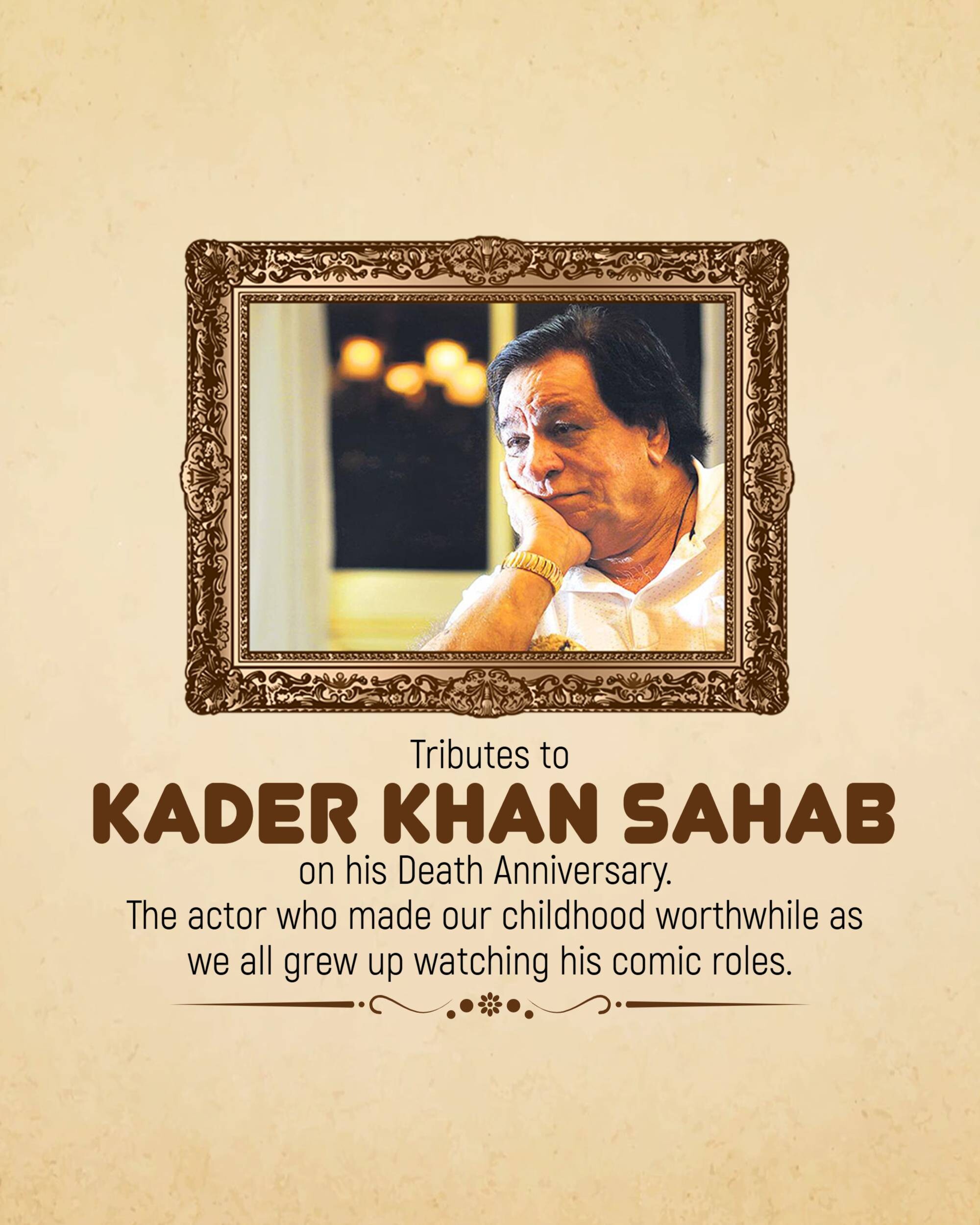 Kader Khan Death Anniversary