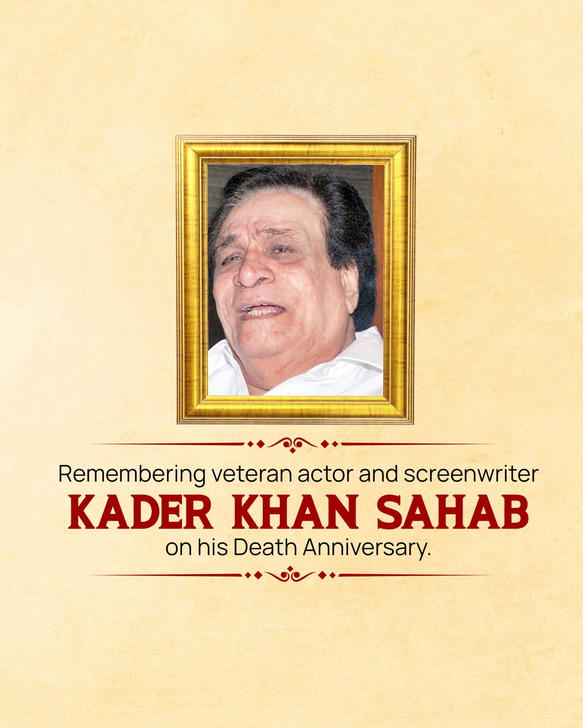 Kader Khan Death Anniversary