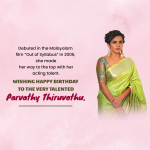 Parvathy Thiruvothu Birthday