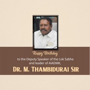 M. Thambi Durai Birthday