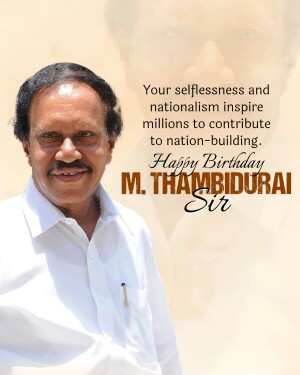 M. Thambi Durai Birthday