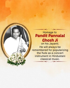 Pandit Pannalal Ghosh Ji Jayanti