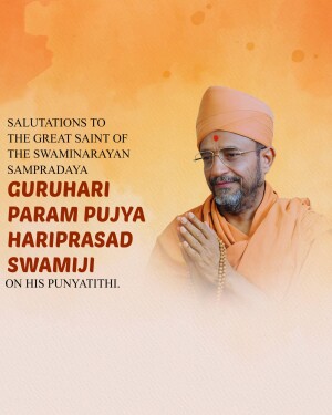 H.D.H. Hariprasad Swami Maharaj Punyatithi